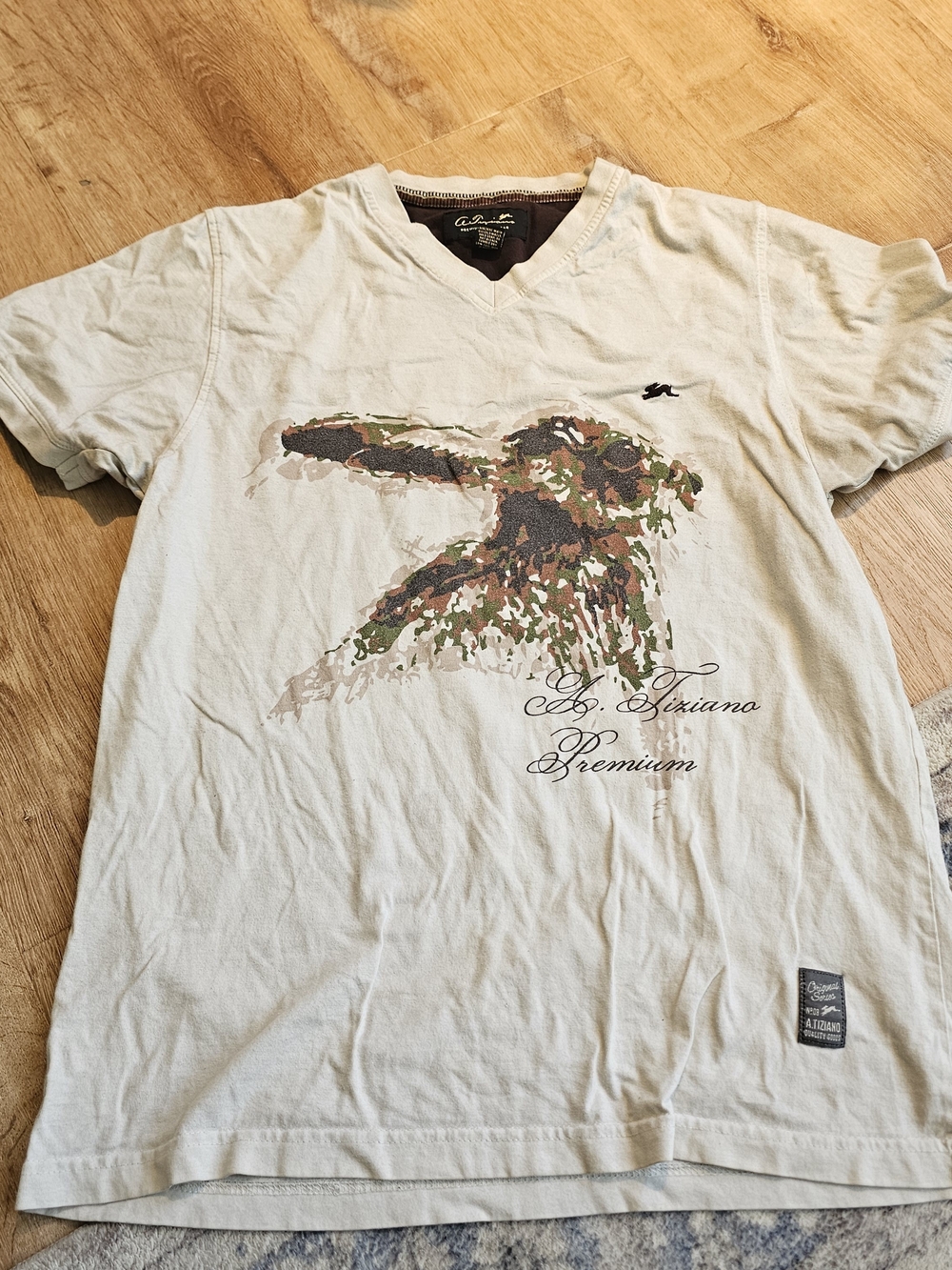 men's short-sleeve V-neck t-shirt by A. Tiziano Premium Menswear (Size Medium)